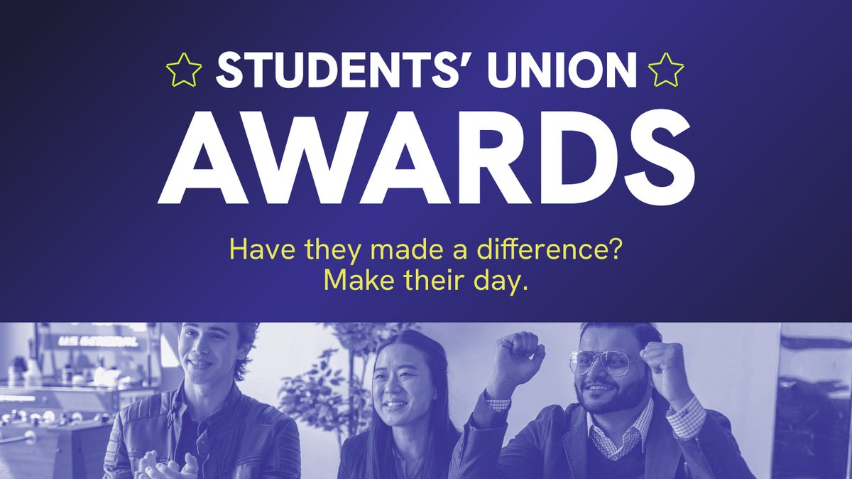 There's just over a week left to nominate someone for a Students' Union Award! If you've been thinking of nominating yourself, a staff member or a fellow student for an award, now's the time.

Head to eastlondonsu.com/awards and submit your nomination by Tuesday 8 April! 🌟