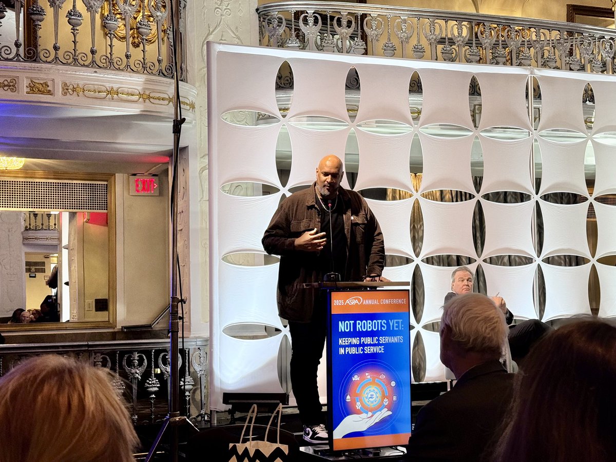 Morning Keynote Speaker at #ASPA2025: Officer Harry Dunn, former member of the US Capitol Police and on the front lines on January 6, 2021. Dunn received the Presidential Citizens Medal in recognition of his heroic public service.