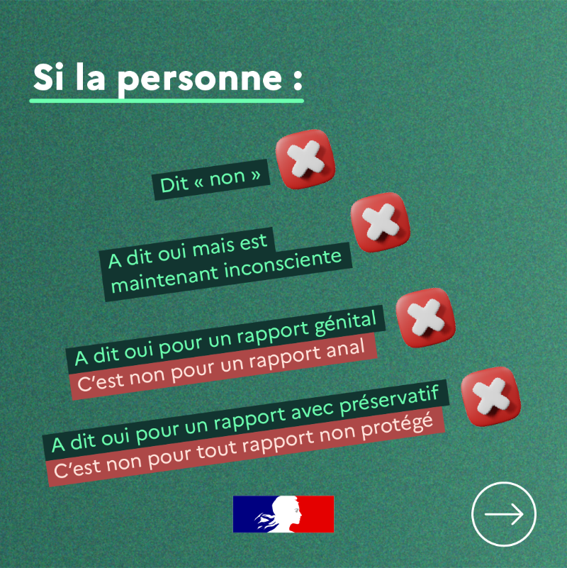 gouvernementFR's tweet photo. 📝 Le consentement, ce n'est pas l'absence de refus.

À l’heure où l’Assemblée nationale débat de son intégration dans la loi, on fait le point sur cette notion fondamentale, souvent mal comprise.👇