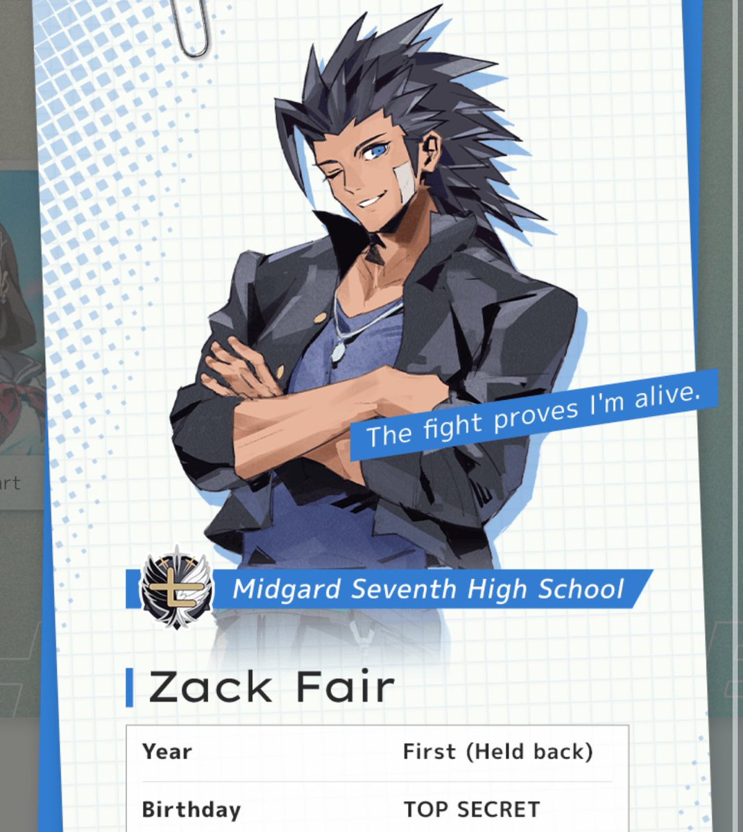 ZxckFair_'s tweet photo. His birthday saying “TOP SECRET” yall are so funny. Release it now square enix. https://t.co/QC0i63AgHx