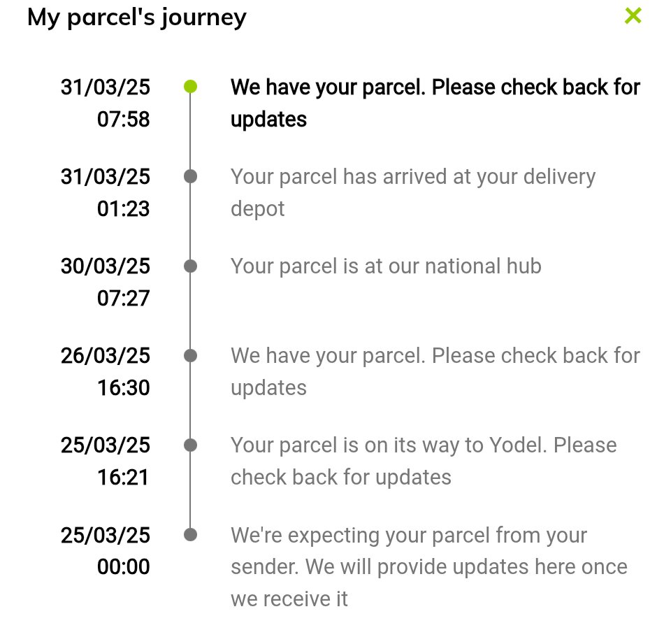 hooker1uk's tweet photo. @YodelOnline any chance I can get my sodding parcel? Holding it for 5 days so far is pretty gash https://t.co/0SrhQpb7nr