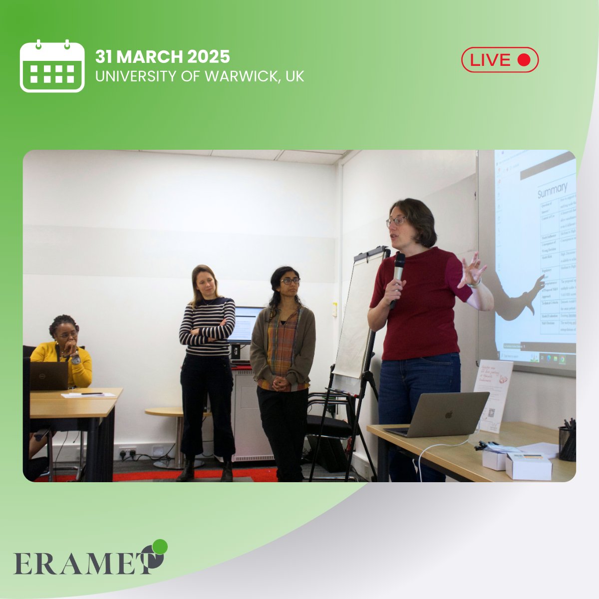 🎥Live from Coventry, UK

🔬The afternoon was dedicated to #toolsdevelopment and #casestudy presentations.

🥼Representatives from <a href="/uniofwarwick/">University of Warwick</a>, <a href="/unict12/">Università degli studi di Catania</a>,  <a href="/Certara/">Certara</a>, and <a href="/ucl/">UCL</a> shared their work, objectives and tasks, sparking valuable discussions and knowledge exchange.

#ERAMET