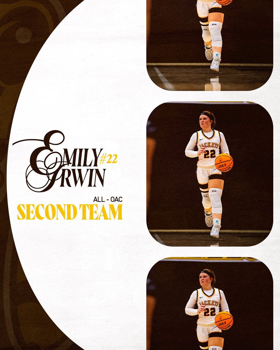 Congratulations to Emily Irwin on earning  𝘼𝙡𝙡-𝙊𝘼𝘾 𝙎𝙚𝙘𝙤𝙣𝙙 𝙏𝙚𝙖𝙢! 🐝

#WITFEO #D3hoops