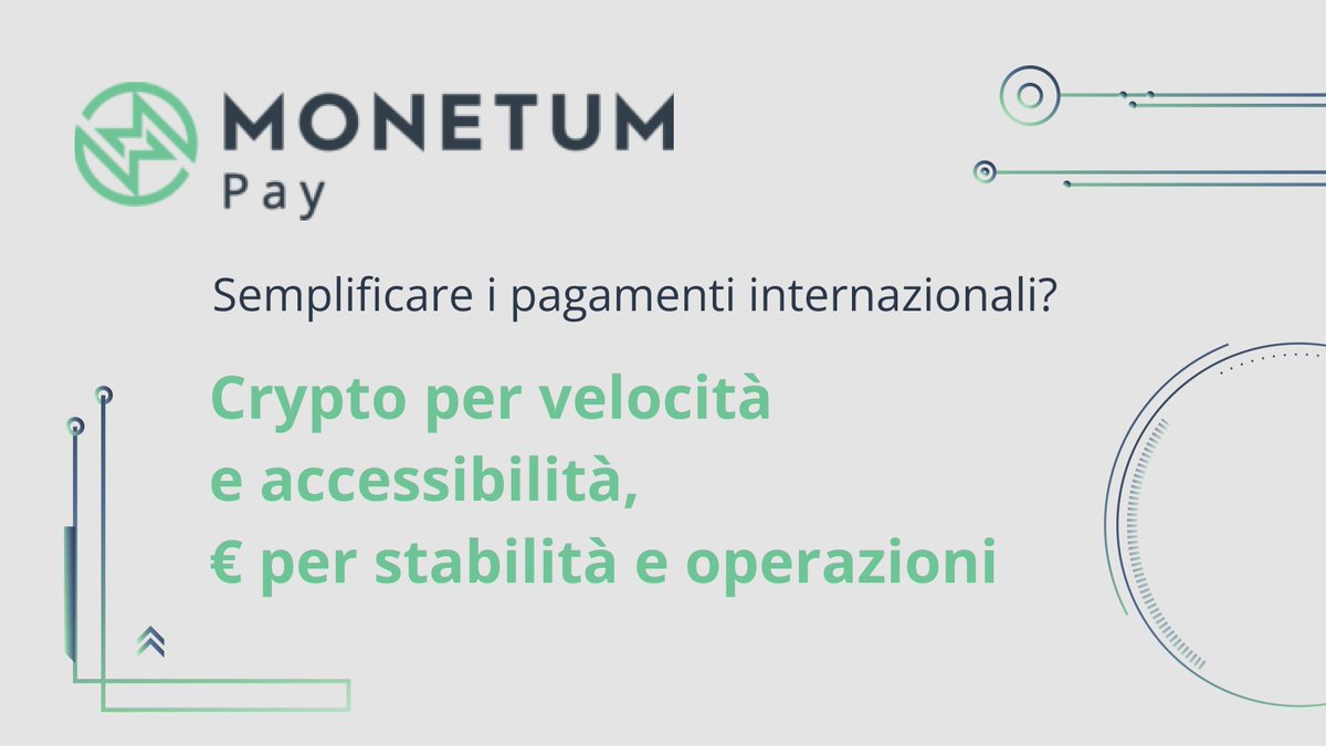 monetum_ita's tweet image. Gestire i #pagamenti internazionali ora è più semplice!💰 
Ci sono modi più rapidi e smart delle #banche tradizionali per amministrare le finanze globali: 

- #crypto per velocità e accessibilità 
- € per stabilità e operazioni
- Monetum per tutto il resto. I tuoi pagamenti