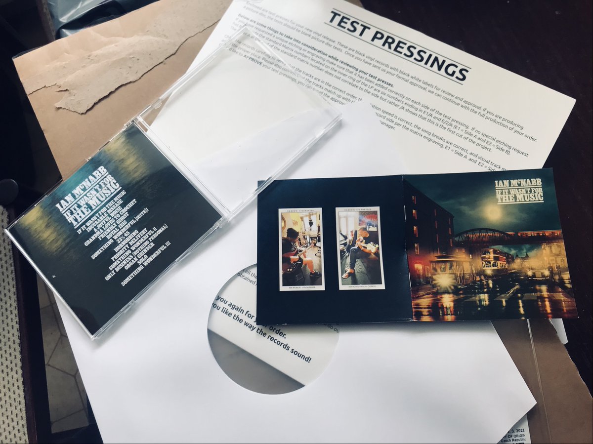 Test pressing approved; CDs will be hitting your mats from Wednesday if you pre-ordered
Shipping now: ianmcnabb.com
All copies signed by me
#ifitwasntforthemusic
