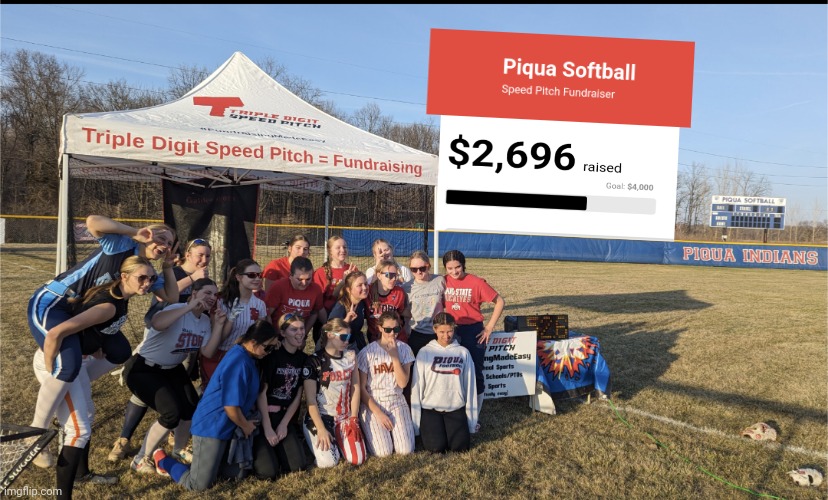 Triple Digit Speed Pitch (@tripledigitsp) on Twitter photo Woooo! <a href="/piquasoftball/">Piqua Indians softball</a> raised over $2600 with their #FundraisingMadeEasy event
LIKE and SHARE this post to add $1 to their total.
FOLLOW our page to add another $1 (new followers only)
Up to $300 across all social media, for the next 24 hours. Woooo! <a href="/piquasoftball/">Piqua Indians softball</a> raised over $2600 with their #FundraisingMadeEasy event
LIKE and SHARE this post to add $1 to their total.
FOLLOW our page to add another $1 (new followers only)
Up to $300 across all social media, for the next 24 hours.