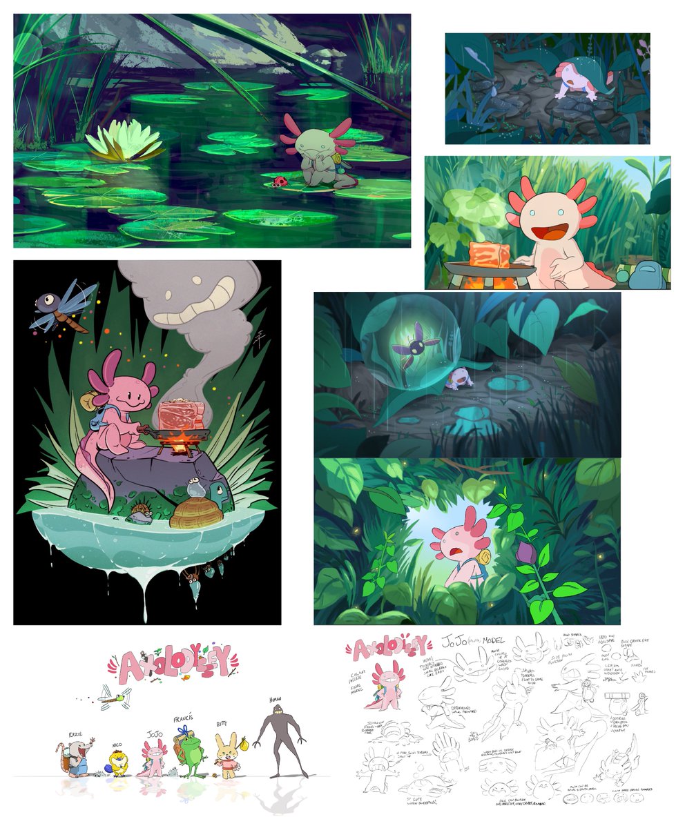 Samples of Mystery prints available under the Axolodyssey Kickstarter! 20 days left to snag some if you want to help us out -&gt; kickstarter.com/projects/studi… #animation #2danimation #humanmade #kickstarter #indieanimation #noai #axolotl #axolodyssey