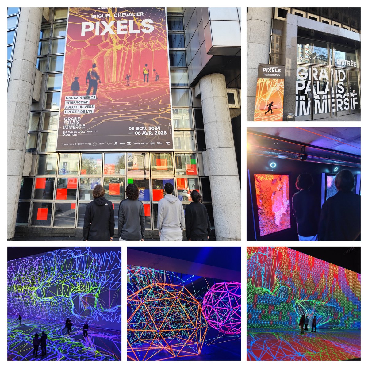 AFranzetti78's tweet photo. Les #mathématiques autrement ! 
Les élèves de Première du lycée La Folie Saint James @VilledeNeuilly ont vécu une expérience unique : une immersion interactive dans l'art numérique grâce à l'exposition PIXELS #GPImmersif #GrandPalaisRmn 
#IA #DigitalArt
@acversailles https://t.co/KBDAdqCuyq