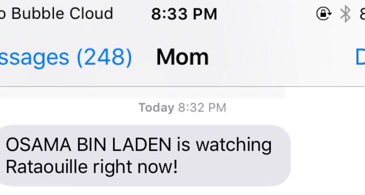 Sydney_OOOOO's tweet image. In college I used text replacement to replace “dad” with “Osama Bin Laden” in my mom’s phone. It was a huge breach of trust and she didn’t let me hold her phone for a long time after that.