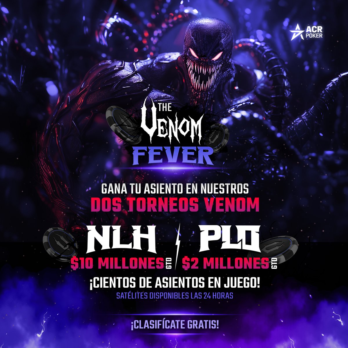 AcrPokerLatam's tweet image. ¡Hoy puedes asegurar tu asiento en el #Venom $10M GTD NLH a través de nuestros satélites!🔥
📌 $55 Buy-in | 7 asientos GTD | 1:30pm ET.
📌 $190 Buy-in | 15 asientos GTD | 1:30pm ET.

Todos los detalles  👇 acrpoker.eu/promotions/the…