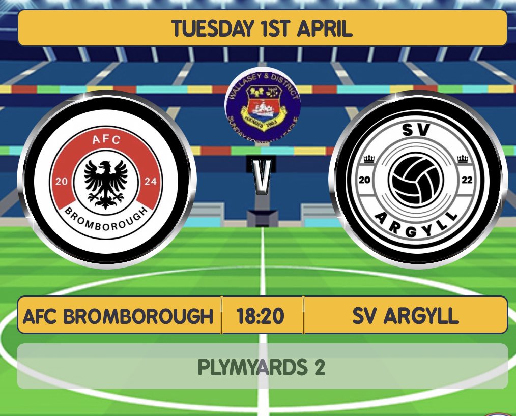 Game tomorrow.

Quick turn around from yesterdays cup game. But back to league action, looking to seal Promotion with games to spare.  Please get down and support the lads in what should be a tough game.

🆚 @AFCShoreVilla 
🏟️ Plymyards 2
⏰ 18:20
📅 1st April

Up The Brom🔴⚫️