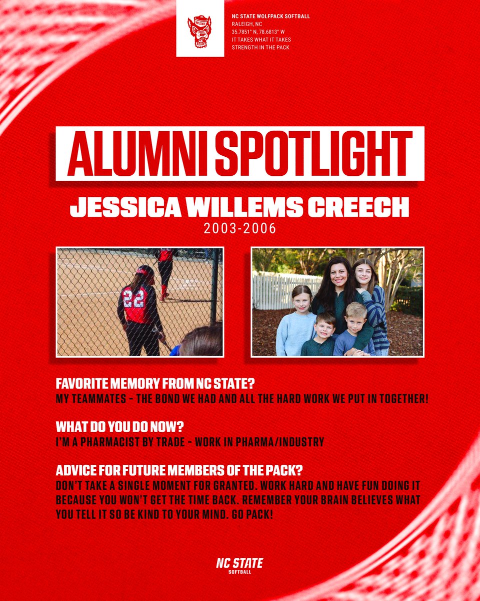 PackSoftball's tweet image. ⭐️Alumni Spotlight of the Day ⭐️

As we prepare to celebrate Alumni Weekend (April 4-6), we want to showcase some of our game changers! 

Today we're highlighting two members of the 2006 ACC Championship team! 

#GoPack