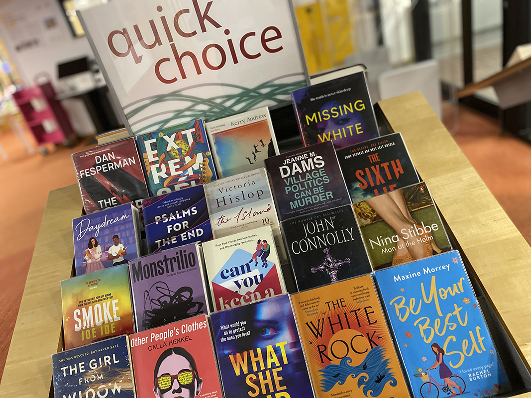 If you're pushed for time, we've pulled out some popular titles for you - just browse the Quick Reads displays in the foyer.