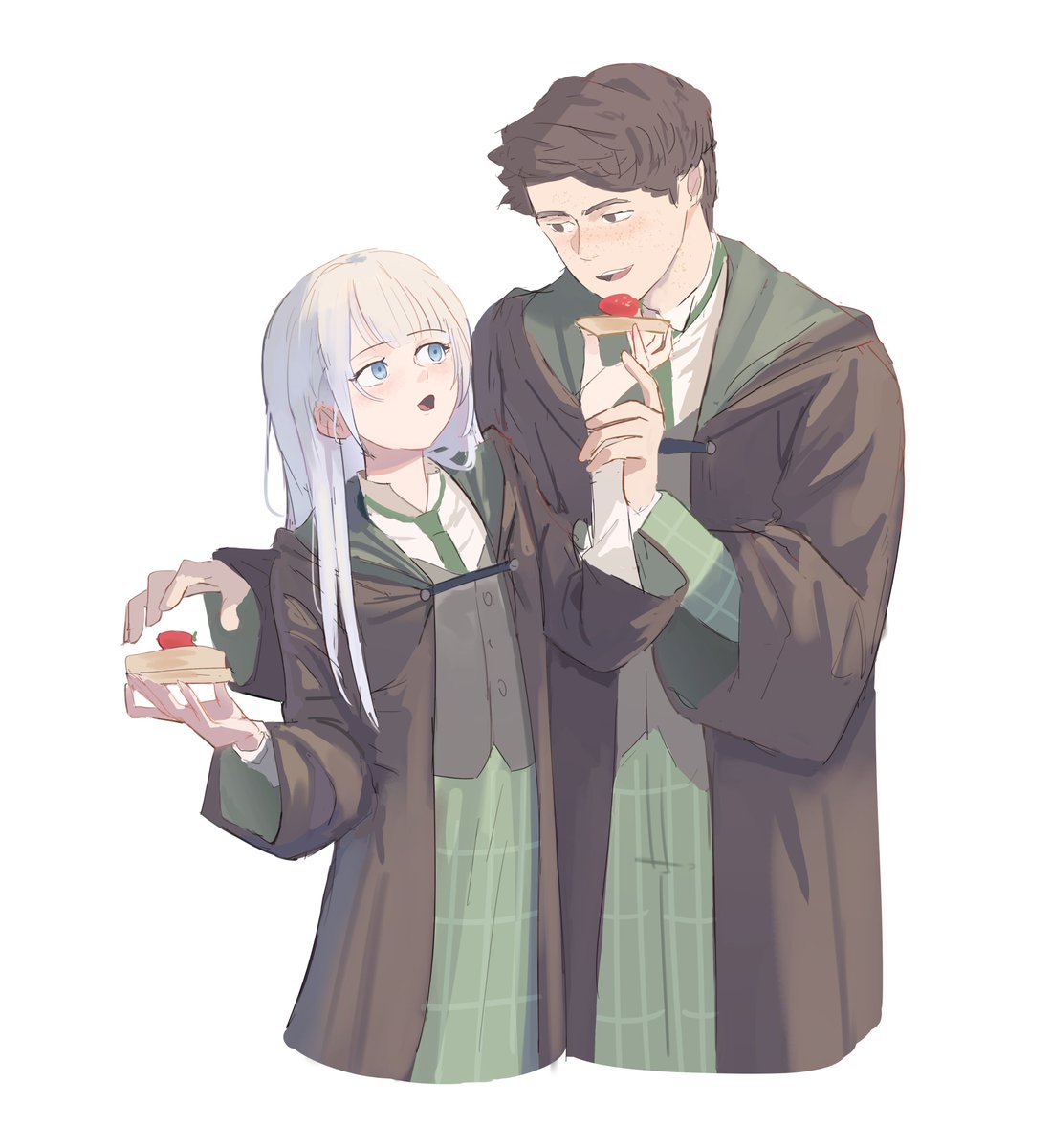 Two cuties enjoying their scones😆 <a href="/prs074/">୨୧</a>’s beautiful MC Leah! What a cute couple 🥹❤️❤️ Thank you for the request!