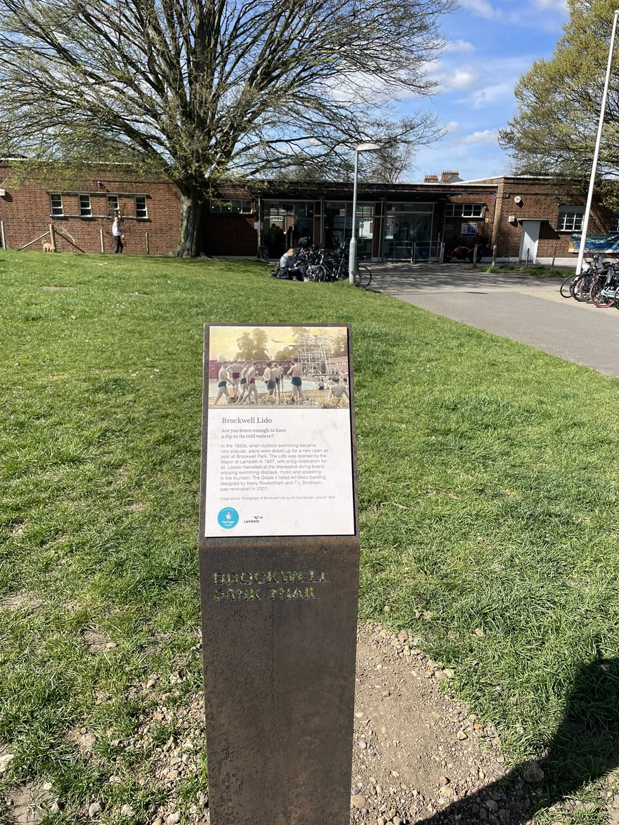 adrianpgibson's tweet image. Brockwell Park Trail new signs spotted on my lunchtime walk 🪧

#brockwellpark #brockwellparktrail #newsigns #localhistory #parklife #brockwelllido #lambethtourguides #hernehill #lambeth