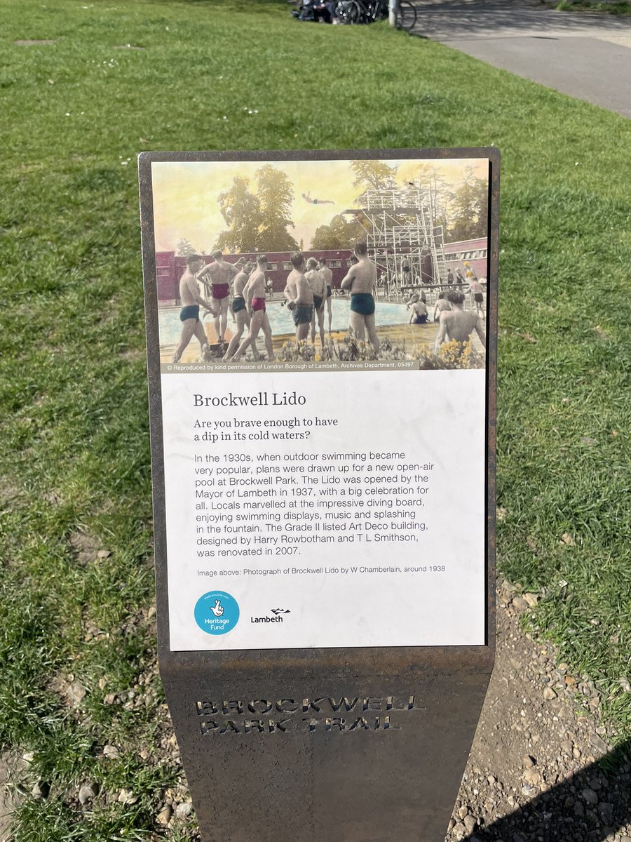adrianpgibson's tweet image. Brockwell Park Trail new signs spotted on my lunchtime walk 🪧

#brockwellpark #brockwellparktrail #newsigns #localhistory #parklife #brockwelllido #lambethtourguides #hernehill #lambeth