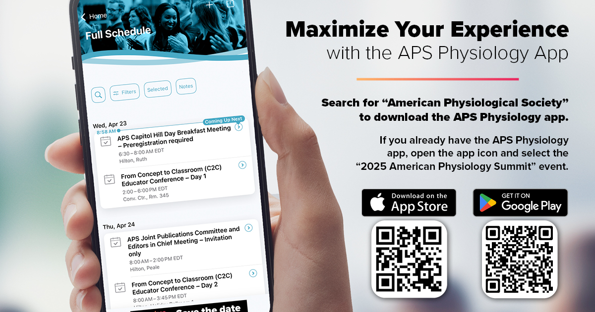 #APS2025 attendees: The Summit app is now available. Download or update it now to:
• Create your itinerary
• Browse abstracts 
• Connect with industry partners
• Stay updated on last-minute session and event changes.

Learn more: ow.ly/GHiz50Vo102 #WeArePhysiology