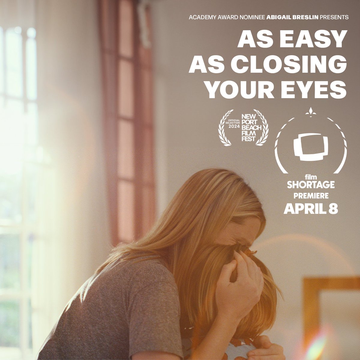 NewportBeachFilmFest (@nbff) on Twitter photo 📽️ NBFF alumni short film AS EASY AS CLOSING YOUR EYES, executive produced by Academy Award nominee Abigail Breslin, is set to premiere on <a href="/FilmShortage/">Film Shortage</a> on April 8th.
Info: filmshortage.com
<a href="/nbff_erin/">Erin Schoenbaum</a> #newportbeachfilmfestival 📽️ NBFF alumni short film AS EASY AS CLOSING YOUR EYES, executive produced by Academy Award nominee Abigail Breslin, is set to premiere on <a href="/FilmShortage/">Film Shortage</a> on April 8th.
Info: filmshortage.com
<a href="/nbff_erin/">Erin Schoenbaum</a> #newportbeachfilmfestival