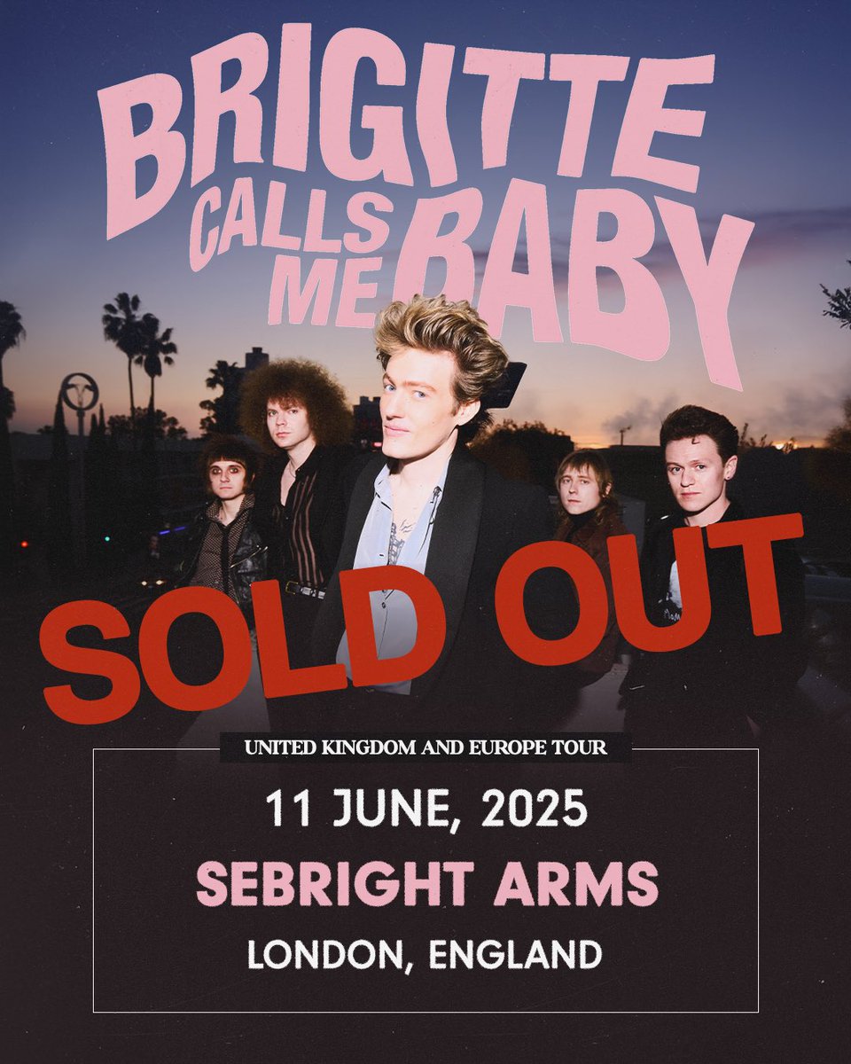 Brigitte Calls Me Baby (@bcmbband) on Twitter photo London! You sold out <a href="/sebrightarms/">Sebright Arms</a> already! We can’t wait to play more dates in the UK and Europe this summer. Tickets at brigittecallsmebaby.com London! You sold out <a href="/sebrightarms/">Sebright Arms</a> already! We can’t wait to play more dates in the UK and Europe this summer. Tickets at brigittecallsmebaby.com