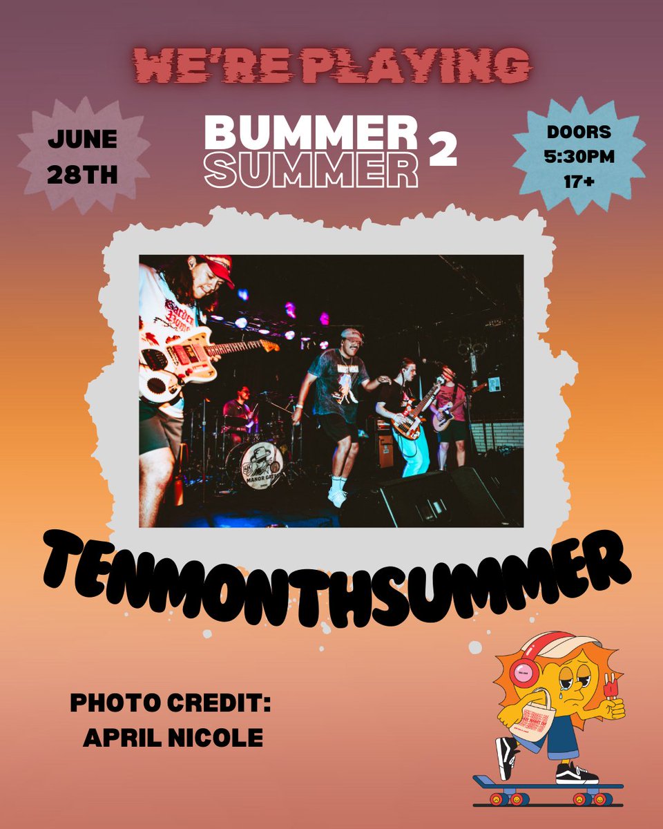 BUMMER SUMMER 2 WITH ALL THE BESTIES COMING AT YOU 6/28 

US w/ <a href="/wilmetteband/">Wilmette (writing mode 🤔📝)</a> <a href="/GhoulforaGoblin/">Ghoul for a Goblin</a> <a href="/fourstarsil/">Four Stars</a> <a href="/splitjawhc/">SPLITJAW 🇵🇸</a> <a href="/95corolla/">❤️‍🔥 +95COROLLA! ❤️‍🔥</a> <a href="/lavpoint/">lavpoint</a> and hotell!

Chicago eats  good, get your tickets below or from the link in bio, so excited to be able to put this on for another year!