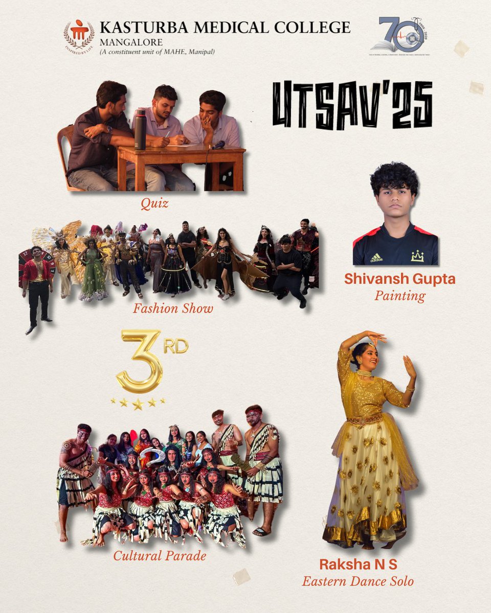 KMC_Mangalore's tweet image. 🌟 KMC Mangalore bags 2nd Runners-Up at Utsav 2025, MAHE’s intercollegiate cultural fest!

Huge congratulations to all our performers for their spirit and creativity!

#KMCMangalore #Utsav2025 #MAHECulturalFest #TalentUnleashed #ProudMoment