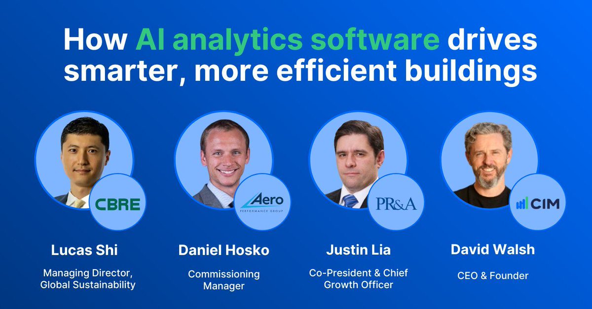 cimsoftware's tweet image. ⏰ Webinar alert!⏰

Tomorrow, learn how AI analytics makes buildings smarter and more efficient. Experts from CBRE, Aero Performance Group, Pond Robinson &amp;amp; CIM discuss practical insights.
👉 Register here: i.cim.io/4bNSqSM

#BuildingAnalytics #AI #Sustainability