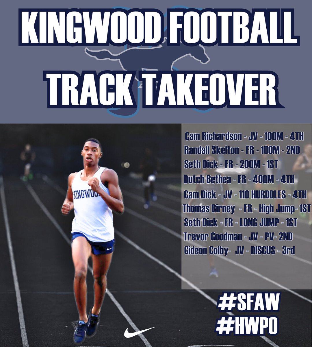 Huge Shout out to our football players that placed at the sub-varsity district track meet! 

2nd place finish for both JV &amp; FR 

Special Shout out to our District Champions 

Seth Dick 28' (RB) - Long Jump &amp; 200M [Both are FR School Records]

Thomas Birney 28' (WR) - High Jump