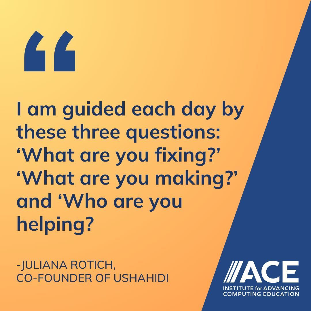 Powerful words to live by! 💡✨ Juliana Rotich, co-founder of Ushahidi, shares three guiding questions to spark impact and innovation. What are YOU fixing, making, or who are you helping today? 💭💻🌍 

#Inspiration #Innovation