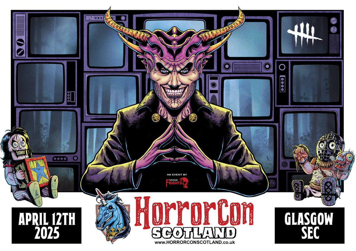 DeadbyDaylight's tweet photo. Come see us at HorrorCon Scotland in Glasgow on April 12! 
🔪 Join a team of up to 6 in a terrifying real-life Trial
🤝 Connect with other fans during our meet-up
📷 Snap some killer photos at the photo booth
🏆 Come dressed up in a Dead by Daylight cosplay for a chance to take home some exciting prizes

Buy your tickets now 👉 https://t.co/7E1XW4NvG6
