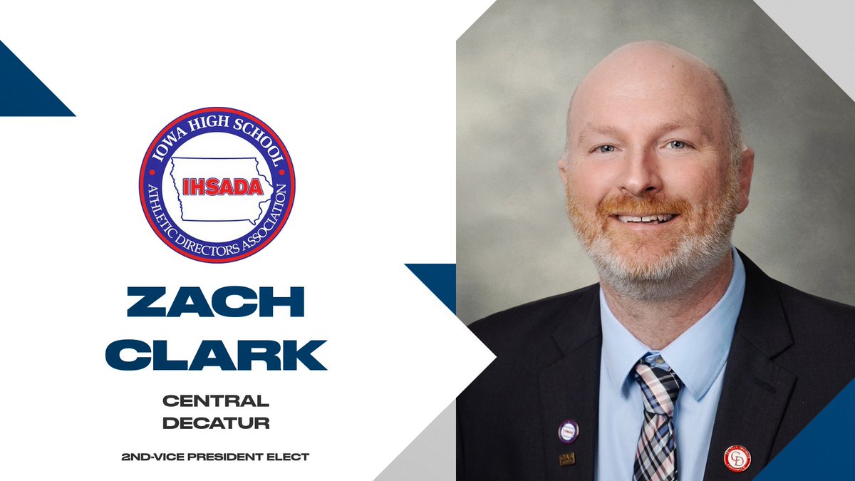 Congratulations to Zach Clark from Central Decatur on being named the 2nd Vice-President for the IHSADA! 🎉 Looking forward to the positive impact you'll make for athletic directors across Iowa! <a href="/cdcardinals/">Central Decatur CSD</a>
