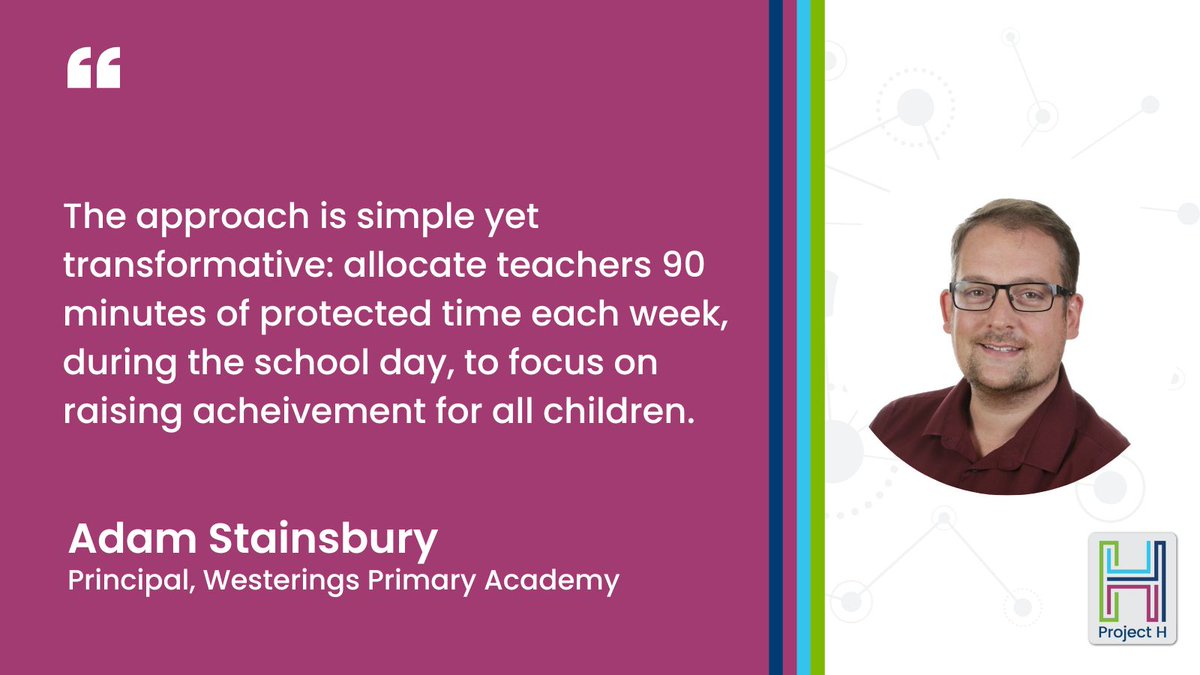 More time, more impact. In the latest blog on <a href="/ProjectHUK/">Project H</a>, Adam Stainsbury shares how Westerings Primary Academy is using protected teacher time to raise achievement for all children and close the attainment gap:

projecth.org.uk/post/protected…

#EducationChangesLives #Education