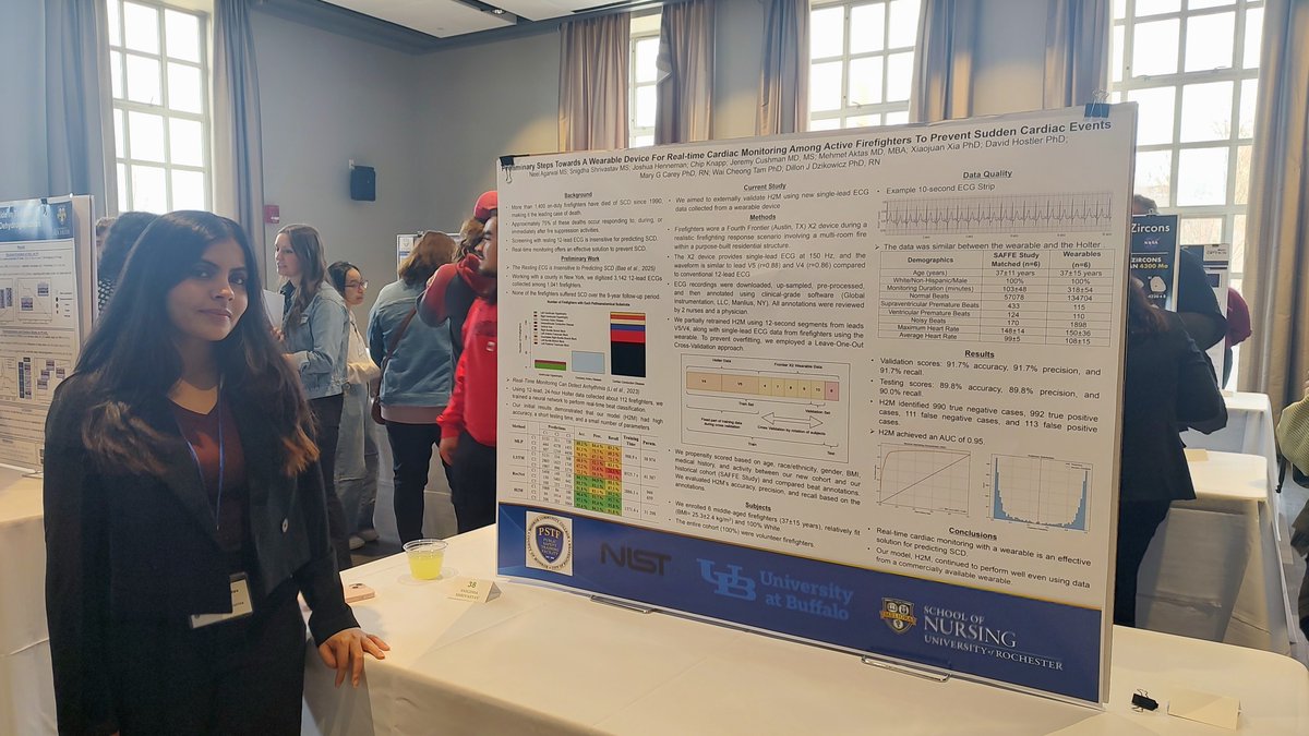 UofRDataSci's tweet image. We are extremely proud of our #GIDSAI student Snigdha Shrivastav &apos;25 (MS) and alumnus Sayan Swar &apos;23 (MS) who participated in last Friday&apos;s @UofR  AS&amp;amp;E Graduate Research Day poster symposium! 👏 

Congratulations to Snigdha, who won the People’s Choice Award for her poster!🙌