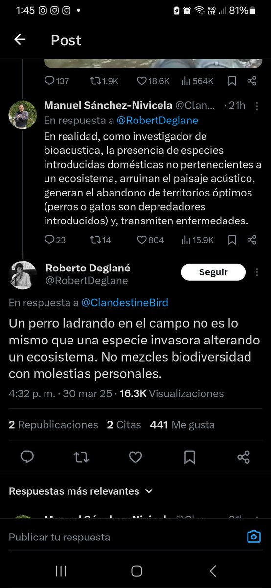 Quisiera tener la autoestima de manes como <a href="/RobertDeglane/">Roberto Deglané</a> para responderle a un INVESTIGADOR BIOACUSTICO qué literalmente vive investigando este tipo de fenómenos.