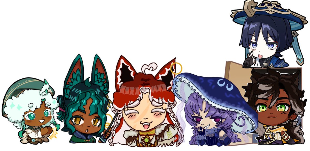 T4T 4EVER‼️
im trans &amp; genderfluid and so is my oc/sona volkova who i ship with tighnari primarily. 
and also sethos, venti and scara (and my oc halcyon), who are also all loosely nonbinary and/or transmasc