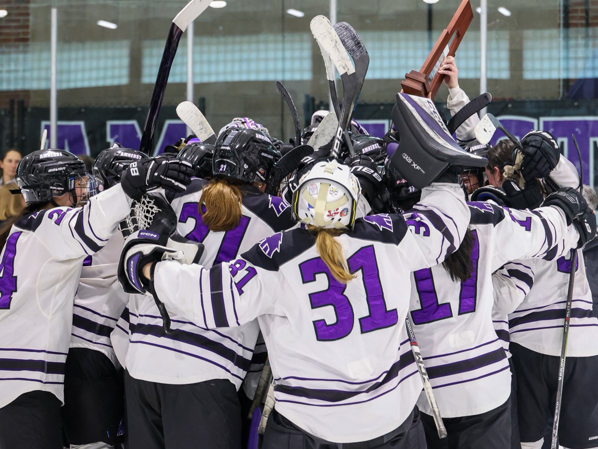 Amherst College (@amherstcollege) on Twitter photo Congratulations to <a href="/AmherstWIH/">Amherst W Hockey</a> on an outstanding season, collecting the national runner-up trophy at the NCAA championship game. You make #AmherstProud. 💜
📸: Brian Foley Congratulations to <a href="/AmherstWIH/">Amherst W Hockey</a> on an outstanding season, collecting the national runner-up trophy at the NCAA championship game. You make #AmherstProud. 💜
📸: Brian Foley