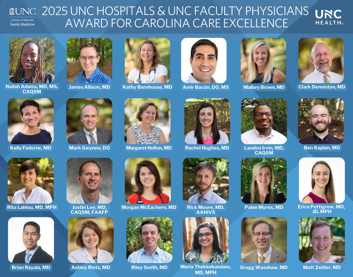 Happy National Doctor's Day! We'd like to congratulate the honorees of the 2025 UNC Hospitals &amp; UNC Faculty Physicians Award for Carolina Care Excellence! Kudos to our outstanding doctors for creating an exceptional, compassionate, and patient-centered space for those we serve!