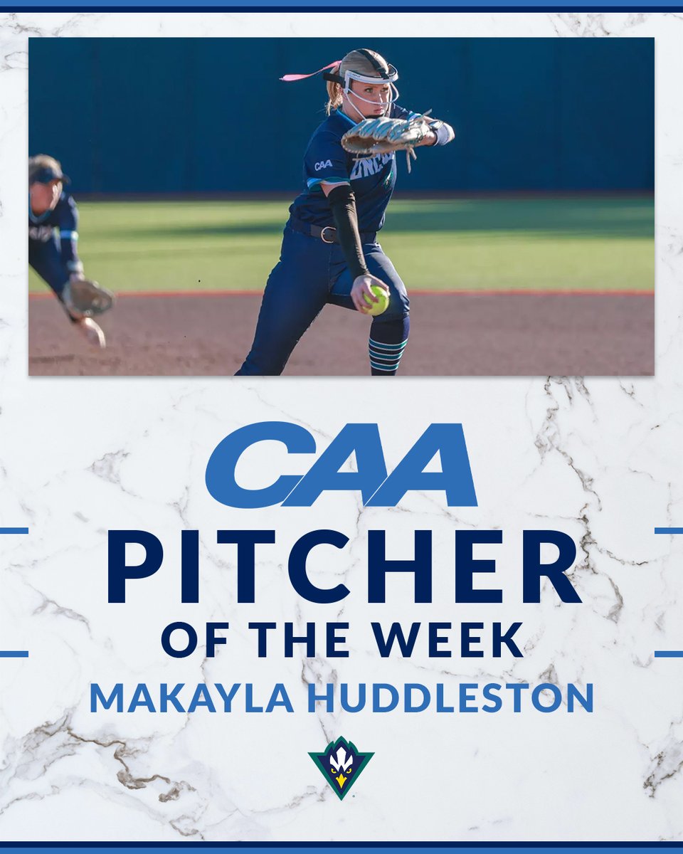 Coastal Athletic Association (@caasports) on Twitter photo ๐ฅ #CAASoftball Co-Pitcher of the Week
Huddleston tossed the sixth no-hitter in <a href="/UNCWsoftball/">UNCW Softball</a> history in an 8-0 run-rule win over Monmouth on Friday.
She enters the week having allowed just one hit & zero runs scored over her previous three starts.
๐๏ธ | ๐ฅ #CAASoftball Co-Pitcher of the Week
Huddleston tossed the sixth no-hitter in <a href="/UNCWsoftball/">UNCW Softball</a> history in an 8-0 run-rule win over Monmouth on Friday.
She enters the week having allowed just one hit & zero runs scored over her previous three starts.
๐๏ธ |