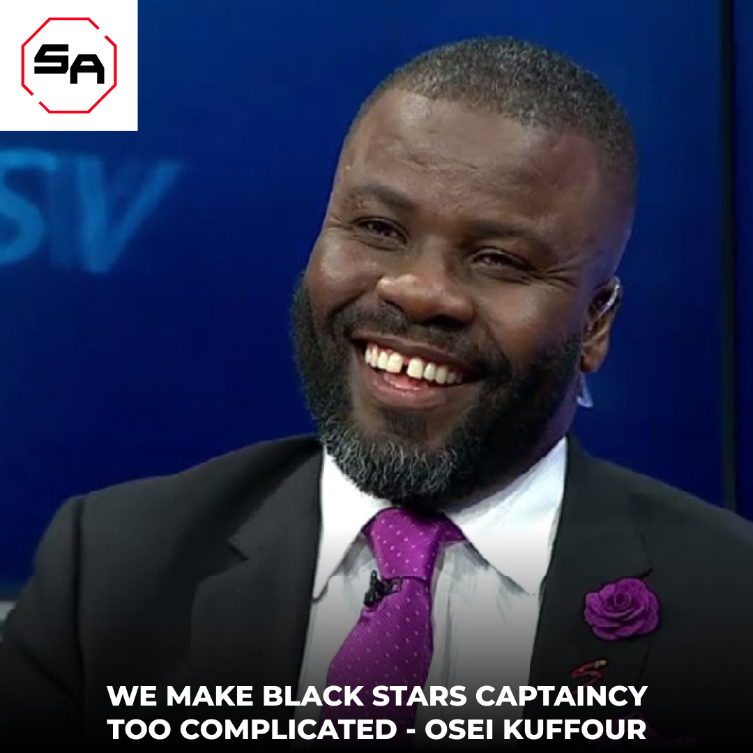sportafrica2024's tweet photo. 🗣 #SamuelOseiKuffour: “We make #BlackStars captaincy too complicated.” 🇬🇭
The #BayernMunich legend says captaincy transitions create tension & should be handled by the coach, not the GFA. Do you agree? 🤔⚽️
#SamuelKuffour #GhanaFootball #TheBlackStars #Ayew #AndreAyew https://t.co/FMH9r1zAXr