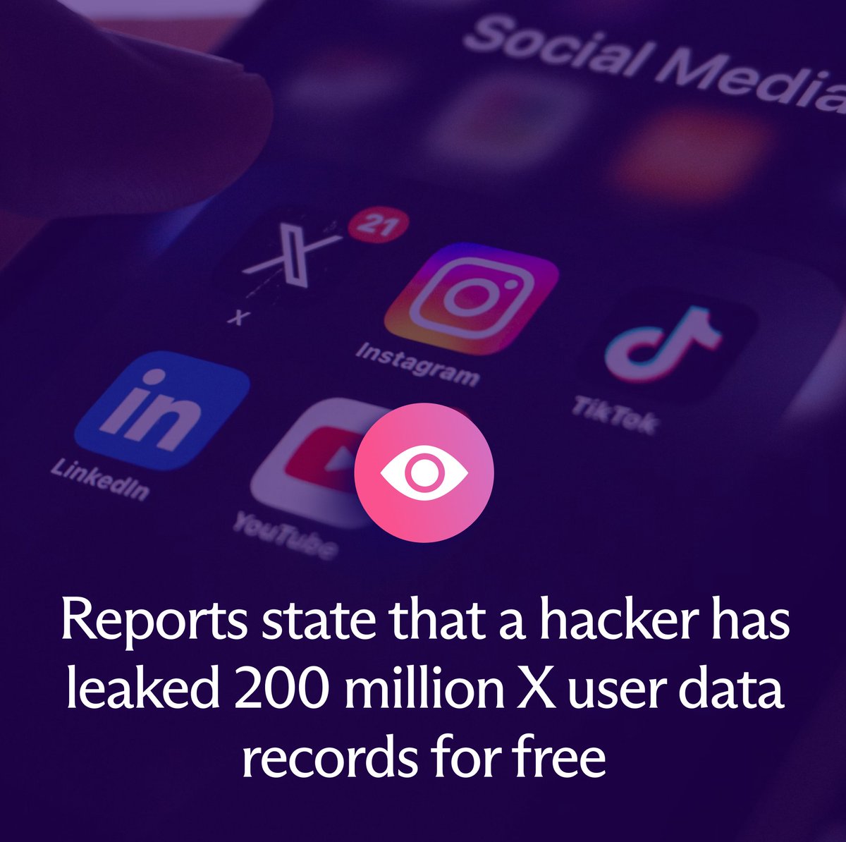 A massive leak containing 200M <a href="/X/">X</a> user data records has emerged.

The leaked data contains full names, locations, email addresses, user IDs, profile bios, follower counts, and more.

Concerned? So are we. 

Check our tweet below to learn how to protect yourself online. 👇