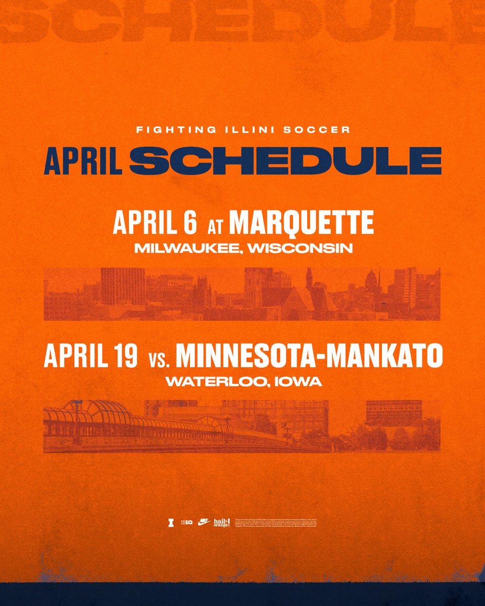We've got ✌️matches coming up this month!

Let's finish the spring strong! 💪

#Illini | #HTTO | #UP ⬆️
