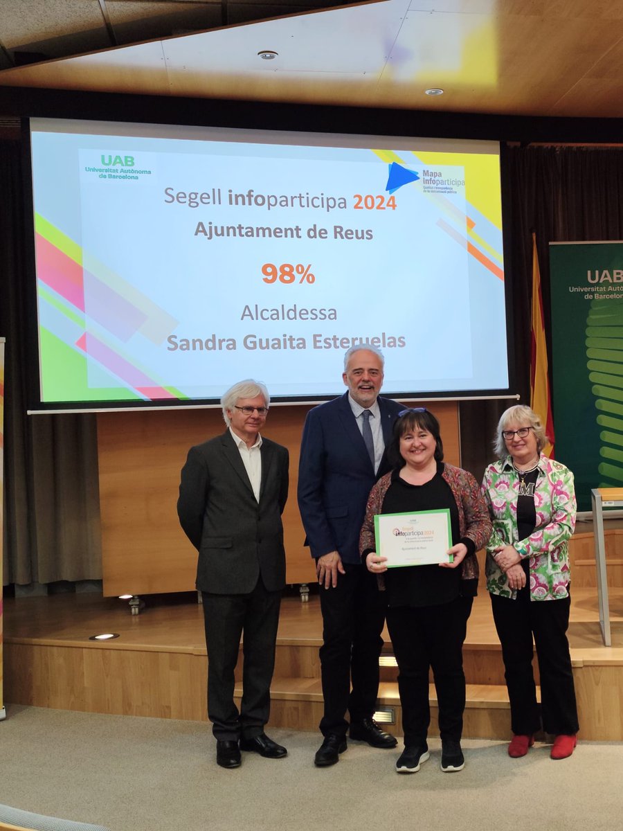 Montserrat Flores Juanpere 🎗️ (@montserratfj) on Twitter photo Recollim com cada any el reconeixement d'una feina constant de transformació de l'administració per la transparència i el retiment de comptes
<a href="/reus_cat/">Ajuntament de Reus</a>
#infoparticipa <a href="/MInfoparticipa/">Mapa Infoparticipa</a> Recollim com cada any el reconeixement d'una feina constant de transformació de l'administració per la transparència i el retiment de comptes
<a href="/reus_cat/">Ajuntament de Reus</a>
#infoparticipa <a href="/MInfoparticipa/">Mapa Infoparticipa</a>