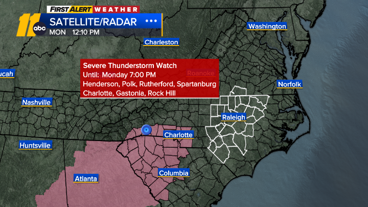 KweilynM's tweet photo. 3/31 NEW: Severe Thunderstorm Watch for western portions of NC. Severe Watch will likely be issued for portions of Central NC later today. #ncwx #Raleigh @ABC11_WTVD #FirstAlertDay https://t.co/crmnocdPkk