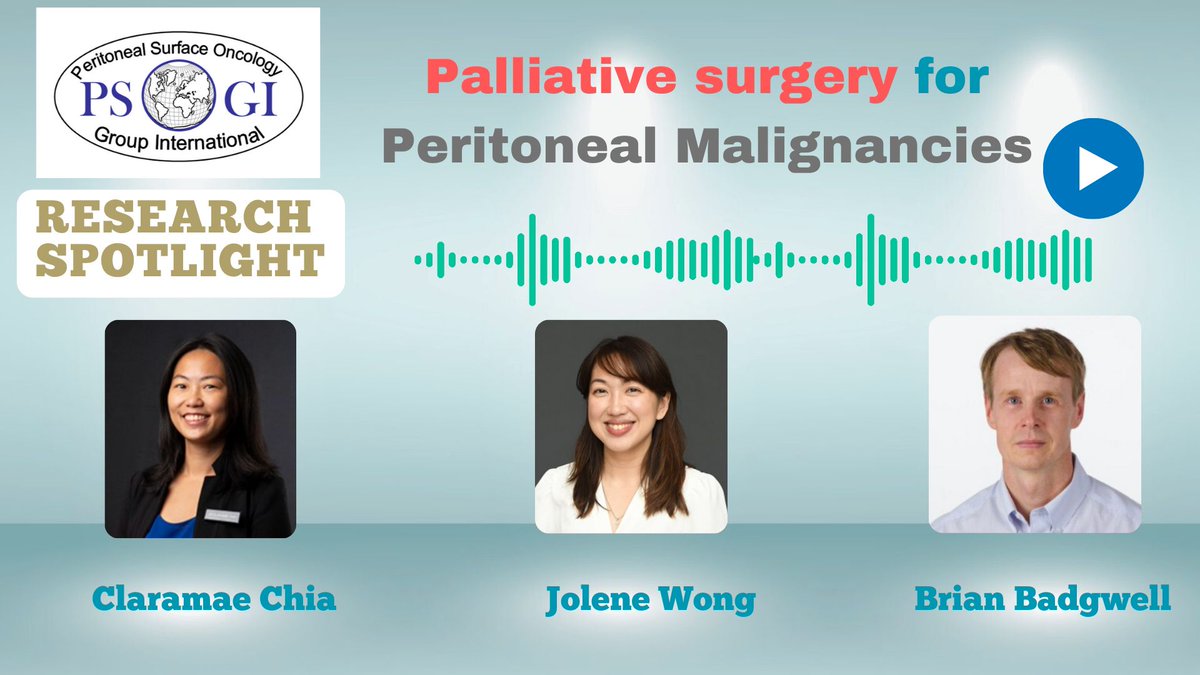 OncoDaily (@oncodaily) on Twitter photo New podcast alert: Palliative surgery of peritoneal malignancies – Peritoneal Surface Oncology Group International (PSOGI)
<a href="/ChiaClaramae/">Claramae Chia</a> <a href="/Jolenewongsm/">Jolene Wong</a>
oncodaily.com/blog/peritonea…
#OncoDaily #Oncology #Cancer #Health #Medicine #MedTwitter #MedEd #MedOnc #MedNews New podcast alert: Palliative surgery of peritoneal malignancies – Peritoneal Surface Oncology Group International (PSOGI)
<a href="/ChiaClaramae/">Claramae Chia</a> <a href="/Jolenewongsm/">Jolene Wong</a>
oncodaily.com/blog/peritonea…
#OncoDaily #Oncology #Cancer #Health #Medicine #MedTwitter #MedEd #MedOnc #MedNews