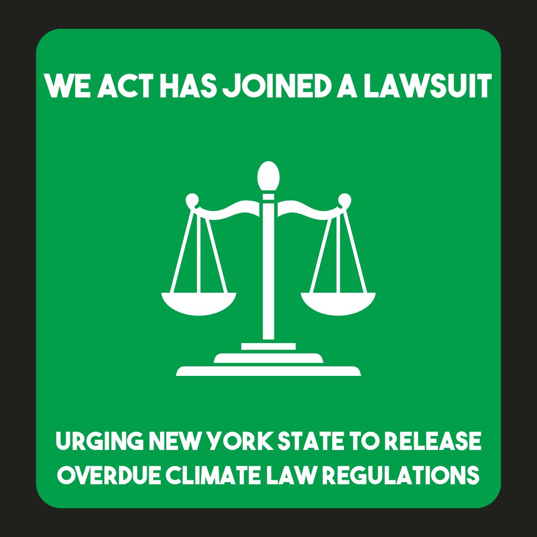 Today we join forces to urge New York to release the Climate Law regulations! Implementation of
lifesaving air quality and climate solutions hang on the line. Cleaning the air and phasing out oil and gas
are a priority for our future.