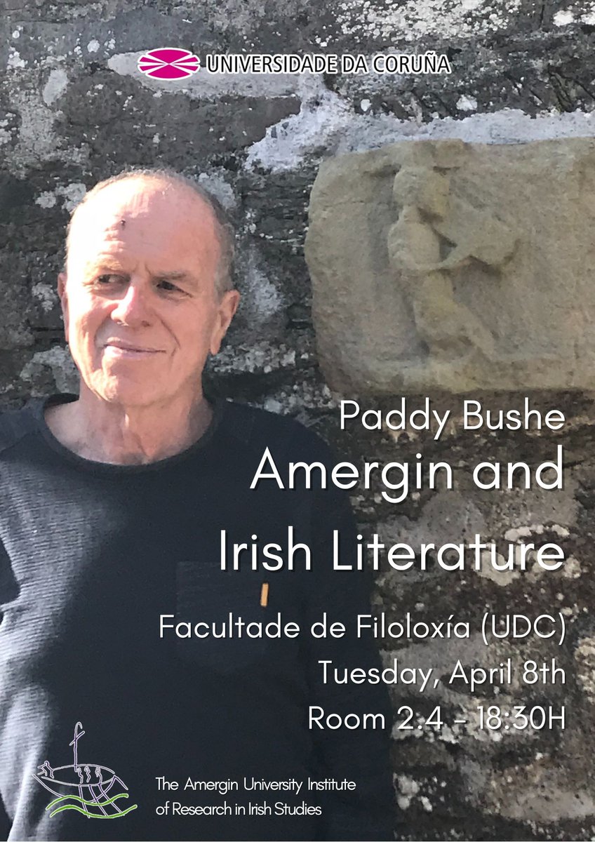 "Amergin and Irish Literature" lecture - Paddy Bushe. Tuesday, April 8, 6.30 pm.