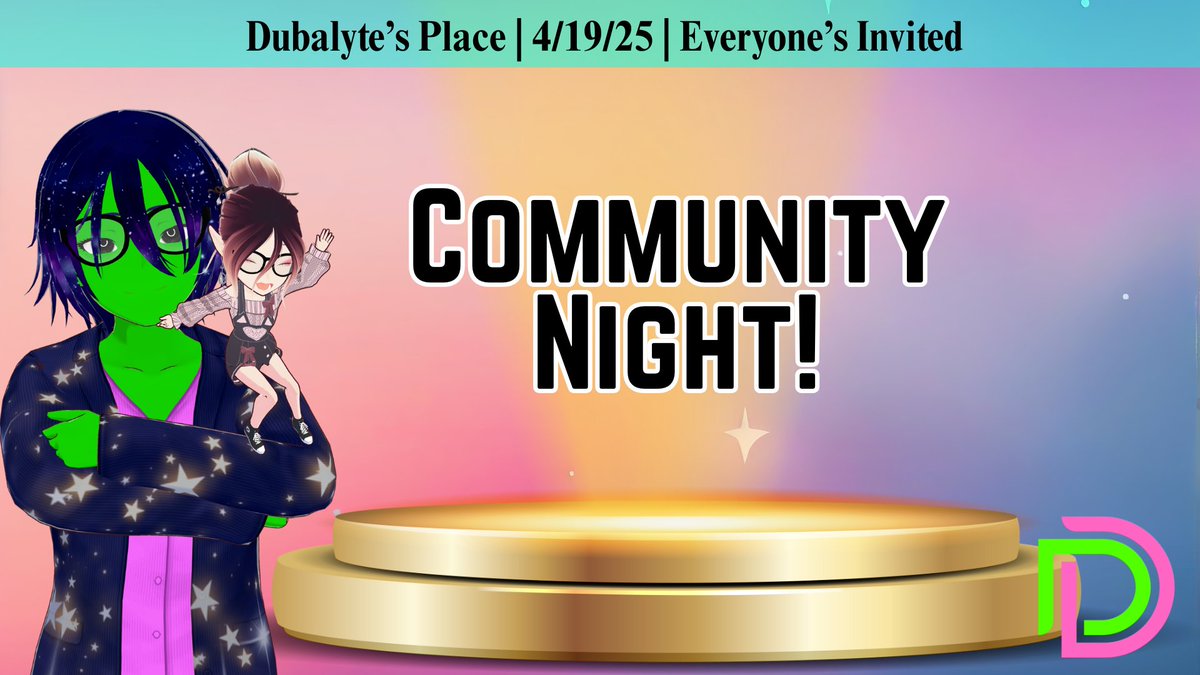 dubalyte's tweet image. We're hosting a Community Night over at Dubalyte's Place on April 19th @ 5pm cst! Everyone is welcomed! If you join our discord (located on our link tree in our bio) you'll see all the details and how to vote for what you'd like to do! We hope to see you lovelies then!
~Addie