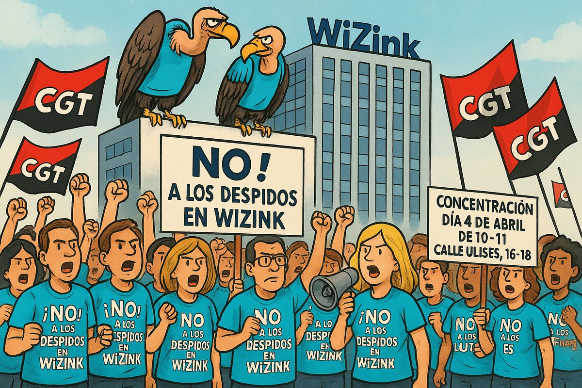 #Wizink , conocido usurero, cancela el contrato de servicios con su filial Wizink Gestión para despedir a su plantilla. 78% mujeres de 50 años de media condenadas al subsidio. 📢Únete el viernes 4 de abril de 10-11H ante la sede del 🏦 sita en la Calle Ulises 16 de Madrid (Metro