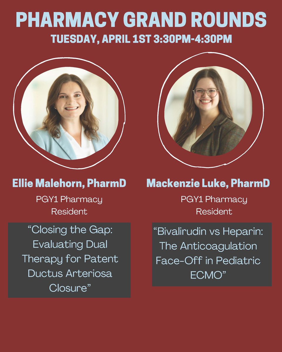 Sharpening our knowledge at Pharmacy Grand Rounds, Tuesday, April 1st! 📚💊 Excited to have Dr. Ellie Malehorn and Dr. Mackenzie Luke presenting tomorrow! 

#PharmacyGrandRounds #OUPharmacyResidency