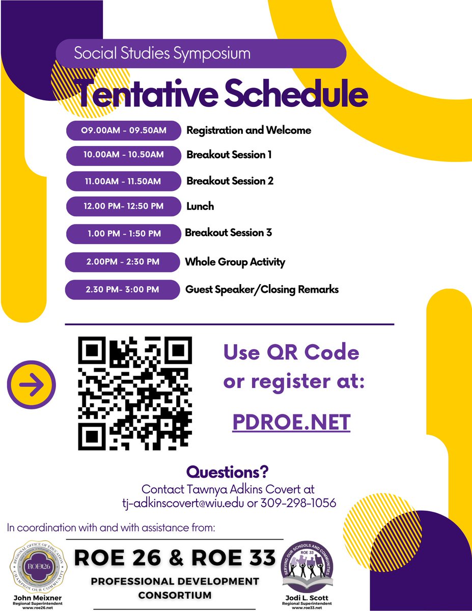 We're collaborating with faculty from WIUto offer the first-ever Social Studies Symposium!
This workshop is designed specifically for high school teachers of Sociology, Civics/Political Science, and Geography.

Sign up here: bit.ly/WIUsymposium20…