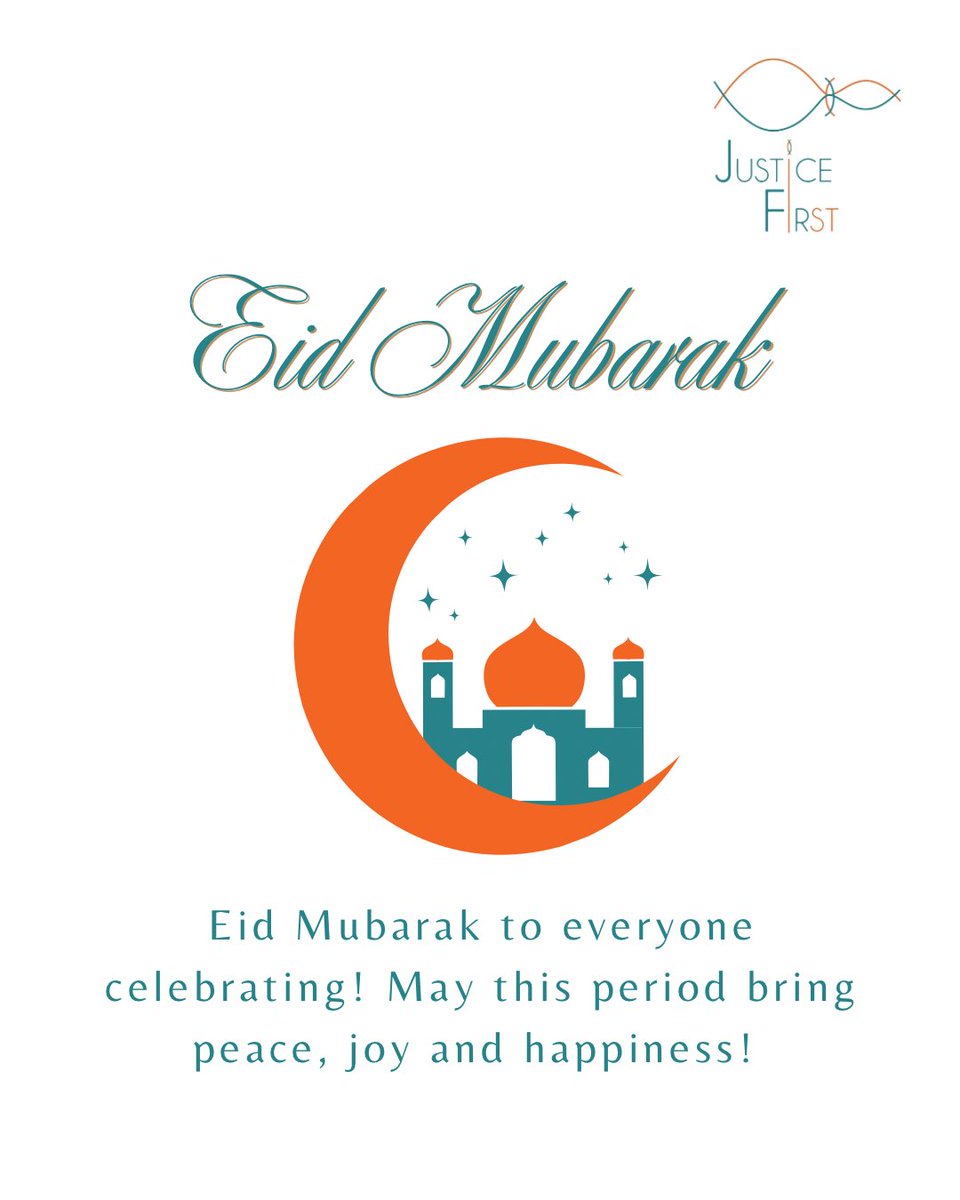 Eid Mubarak from all of us at Justice First! May this Eid bring peace, joy, and happiness to all celebrating! ☪️🌙🧡

#EidMubarak #JusticeFirst